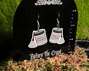 Magic Black Powder Wooden Earrings Handmade DNA CSI, Forensic Science, True Crime, Forensic Gifts, Medical, Death Investigation