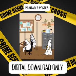 DIGITAL DOWNLOAD ONLY** Office Latent Print Ghost Forensic Posters Bright Colorful Csi Science Teacher Teaching School Law Enforcement