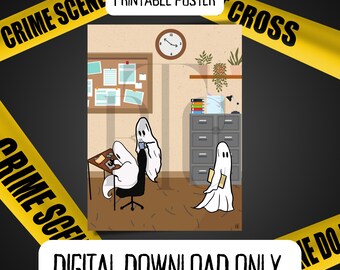 DIGITAL DOWNLOAD ONLY** Office Latent Print Ghost Forensic Posters Bright Colorful Csi Science Teacher Teaching School Law Enforcement