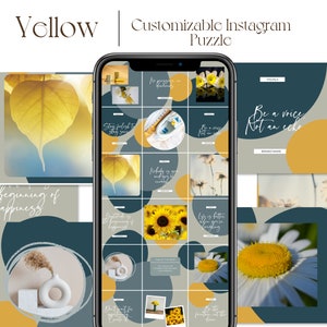 Yellow Instagram Puzzle Template for Brands and Blogs | Blogging Templates | Instagram Template