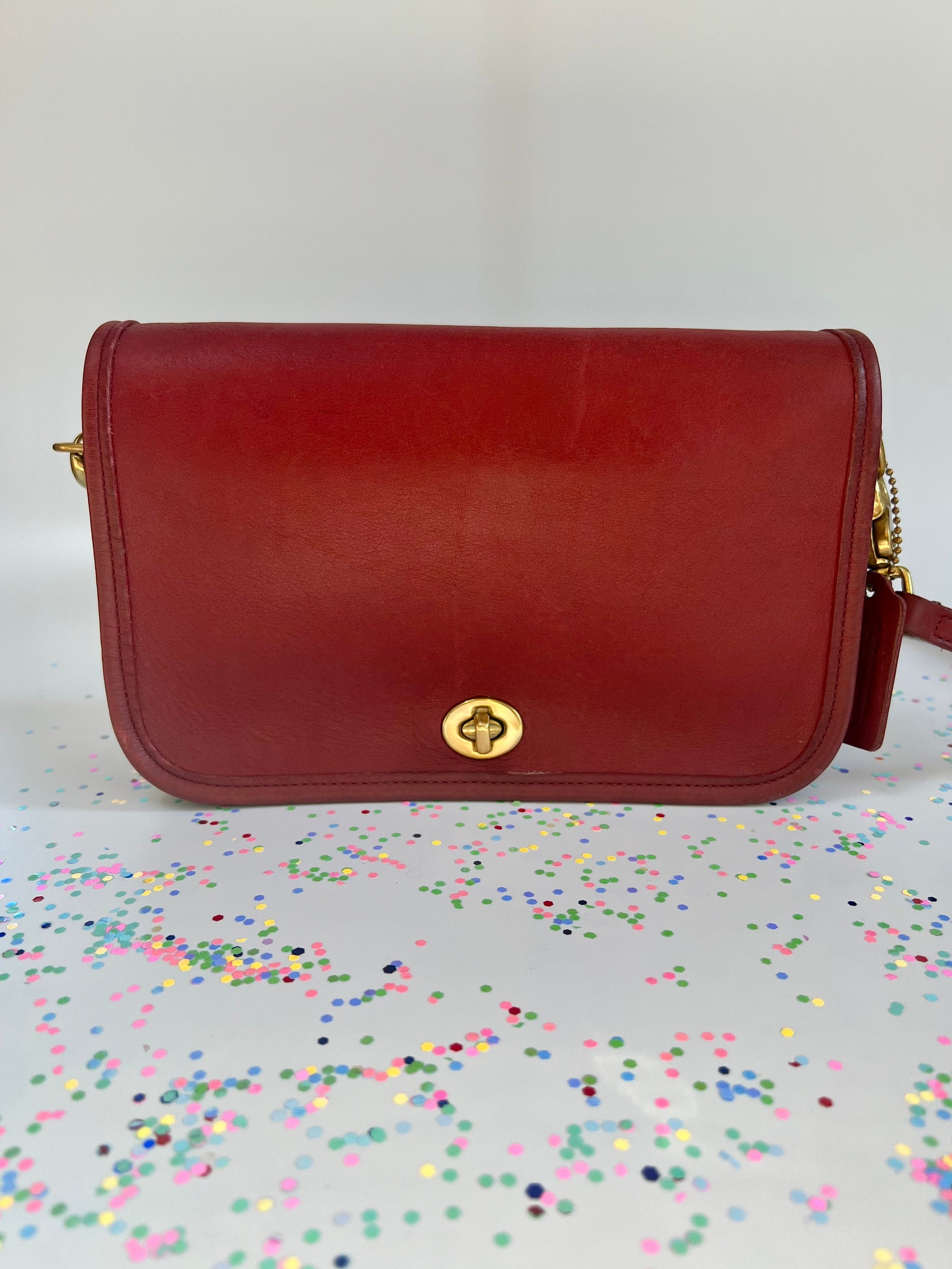 Vintage Red Coach Pocket Purse / Bag Circa 1996 Creed 9755  