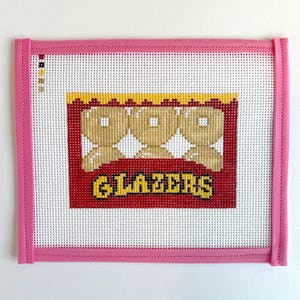 Kwik Trip Glazers Doughnuts Painted Needlepoint Canvas