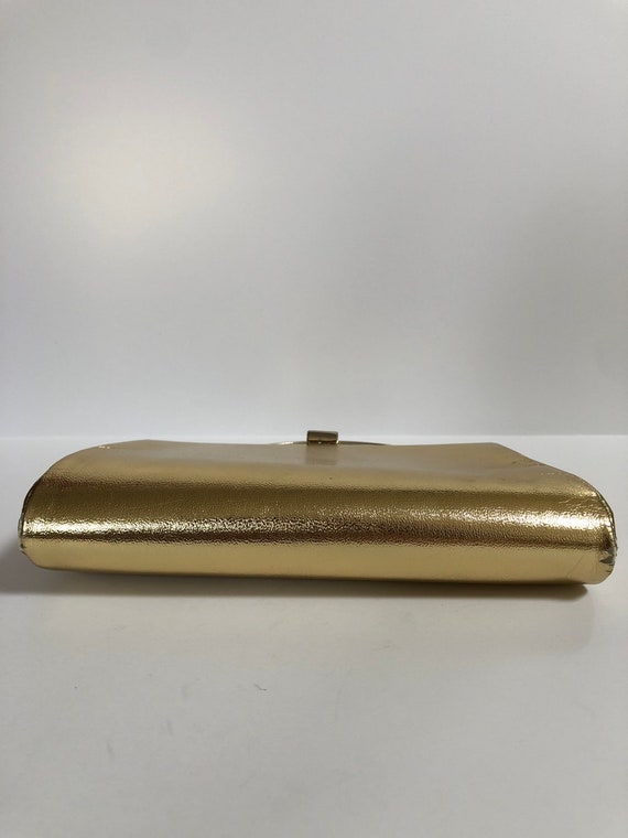 Vintage Gold Lamé Evening Bag with Gold Clasp and… - image 9