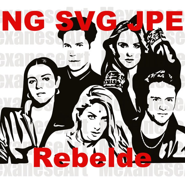 Rebelde, RBD, SVG, PNG, jpeg, y soy rebelde, sublimation, tour 2023, t-shirt, Mia, Roberta, Giovanni, Lupita, Diego