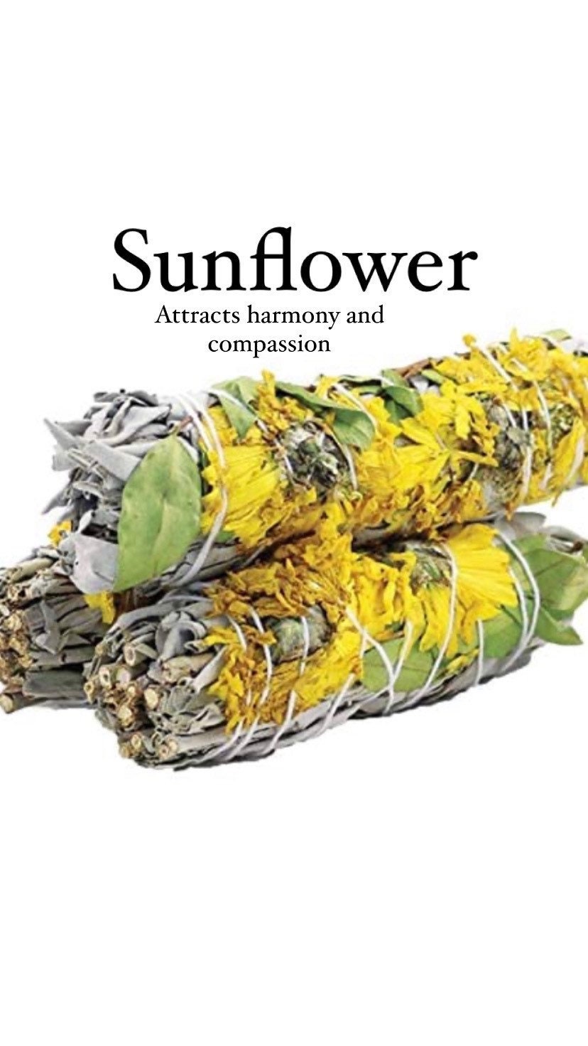 Sunflower White Sage Smudge Sticks Etsy