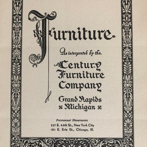1930 Furniture Reference Book by Century Furniture Company Grand Rapids Michigan Sales Showroom Guide Book Home Decor