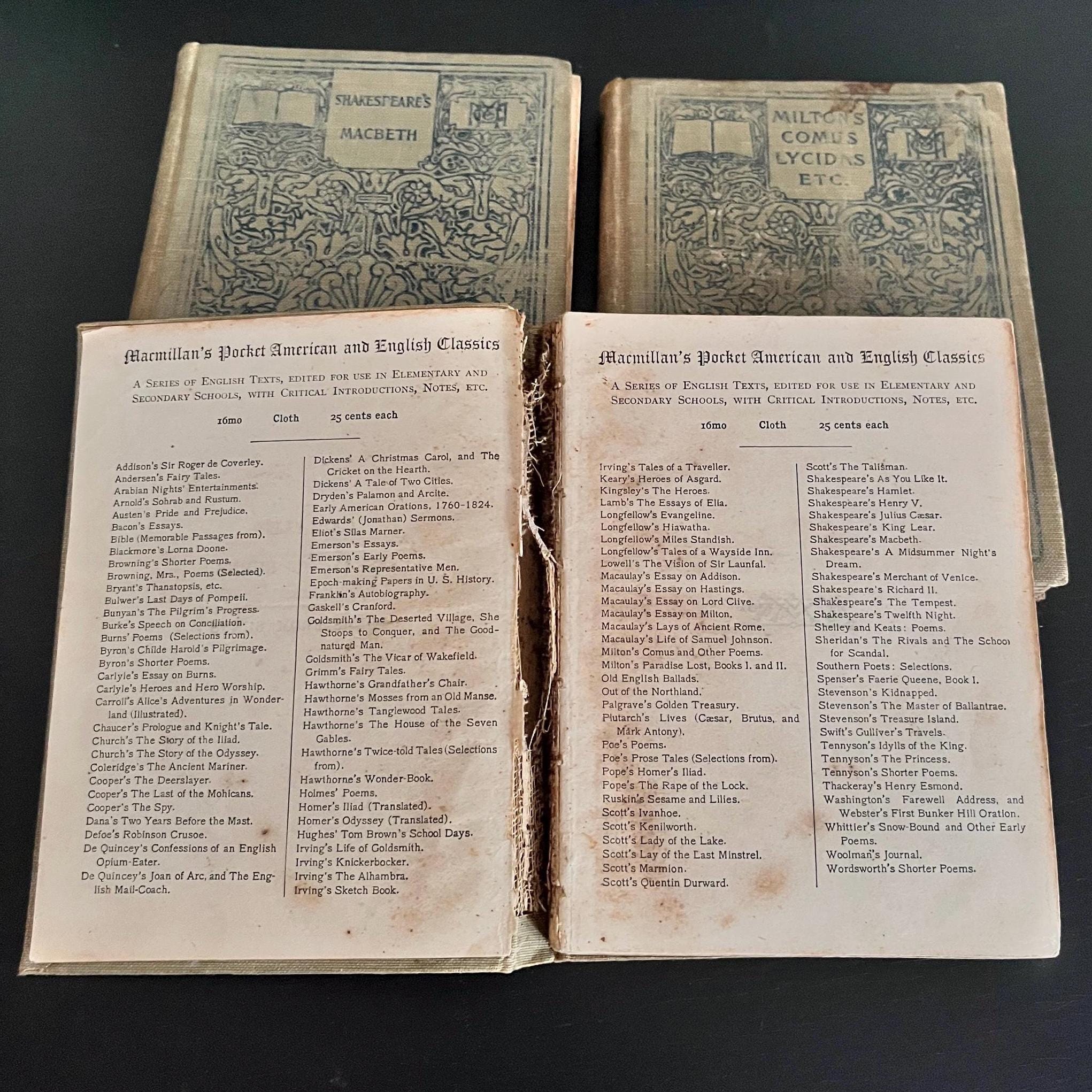 Antique Book Set- Works of Literature Published During the Edwardian ...