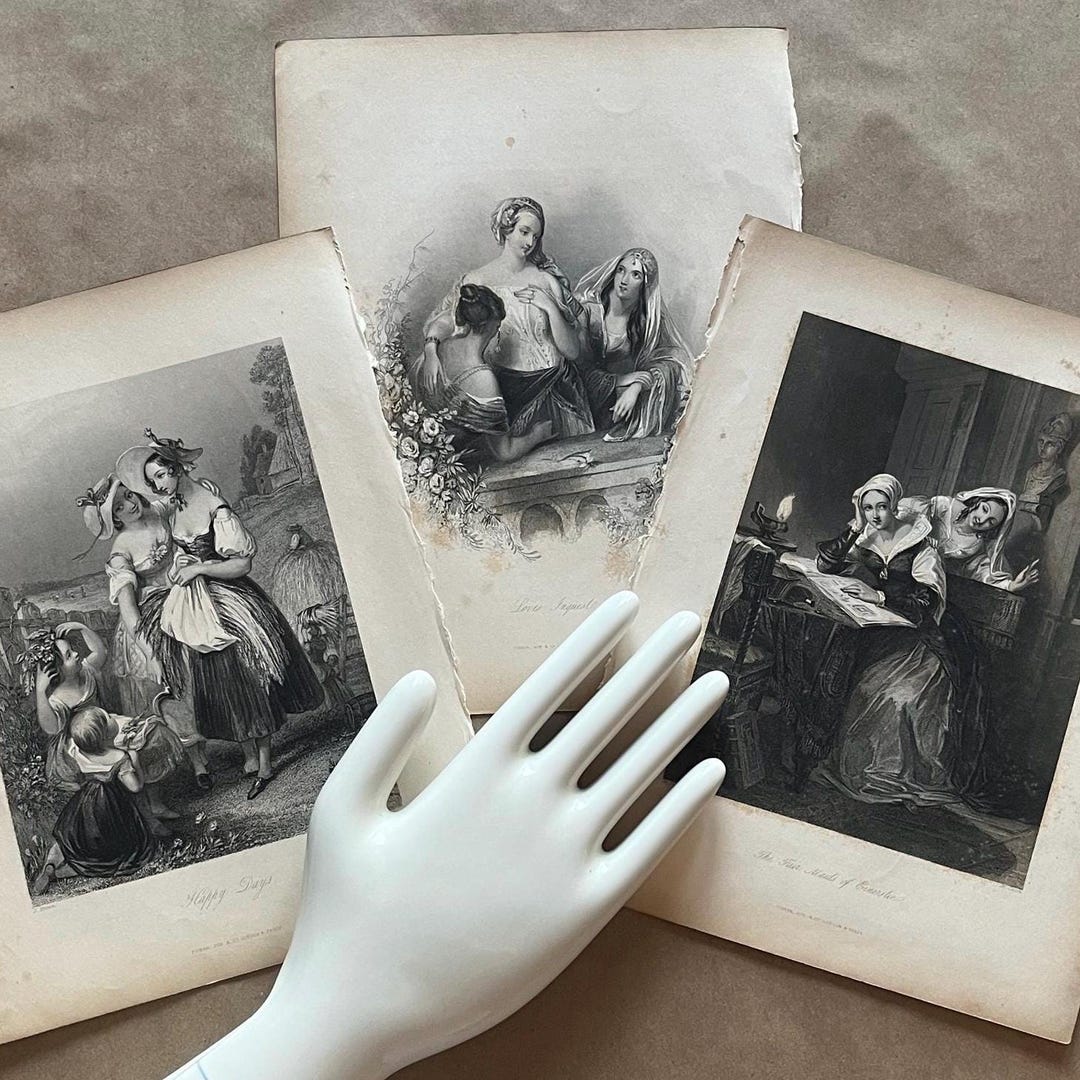 1844 Fisher Son & Co Engravings Group of 3 Featuring Close Friendship ...