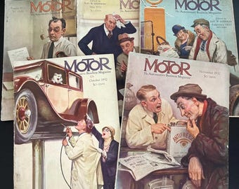 1932 Motor Autimotive Business Magazine group of 5 Car Reviews Salesman Tips Auto Component Advertising Trade Publication New York Detroit