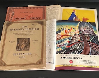 1926 The Inland Printer August and September Letterpress Dennison 1930 Printing Magazine 1931 Southern Printing terrible covers