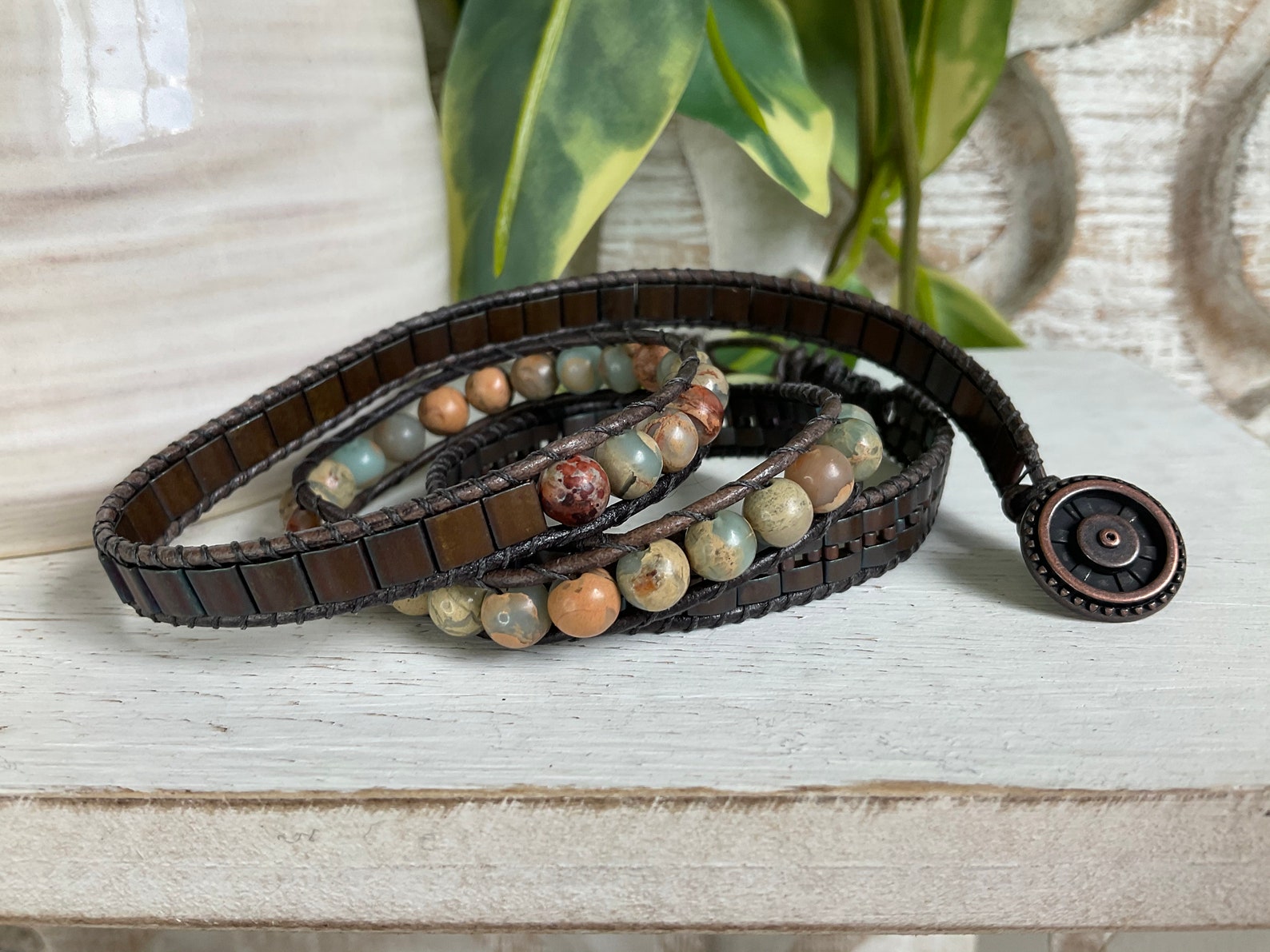 Mia&Cale Tigerauge Perlenarmband Herren - 2er Set Stretch Armbänder 8mm