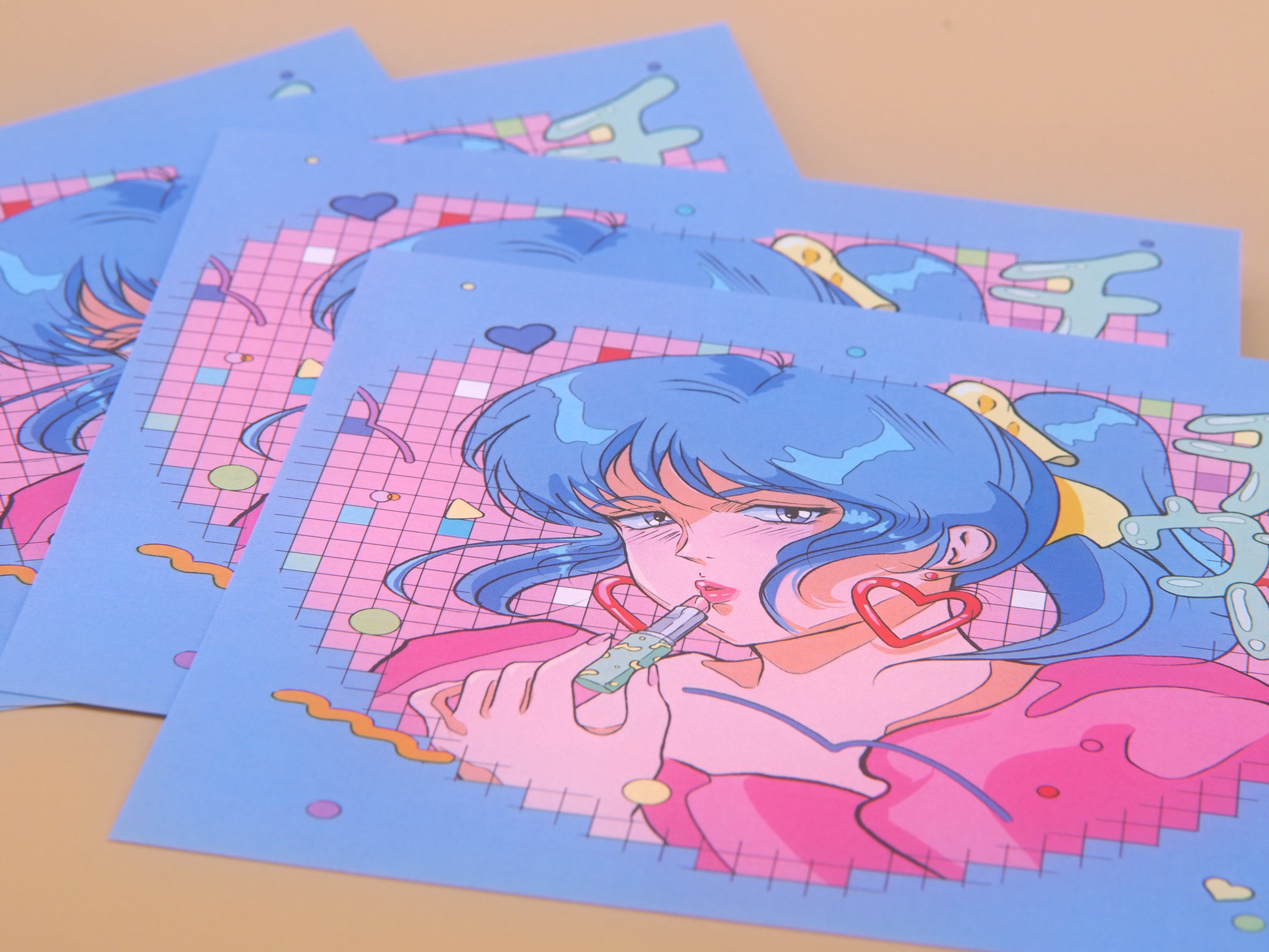 Yuriko Chan Retro Anime Girl 90s Pixel Art Print - Etsy