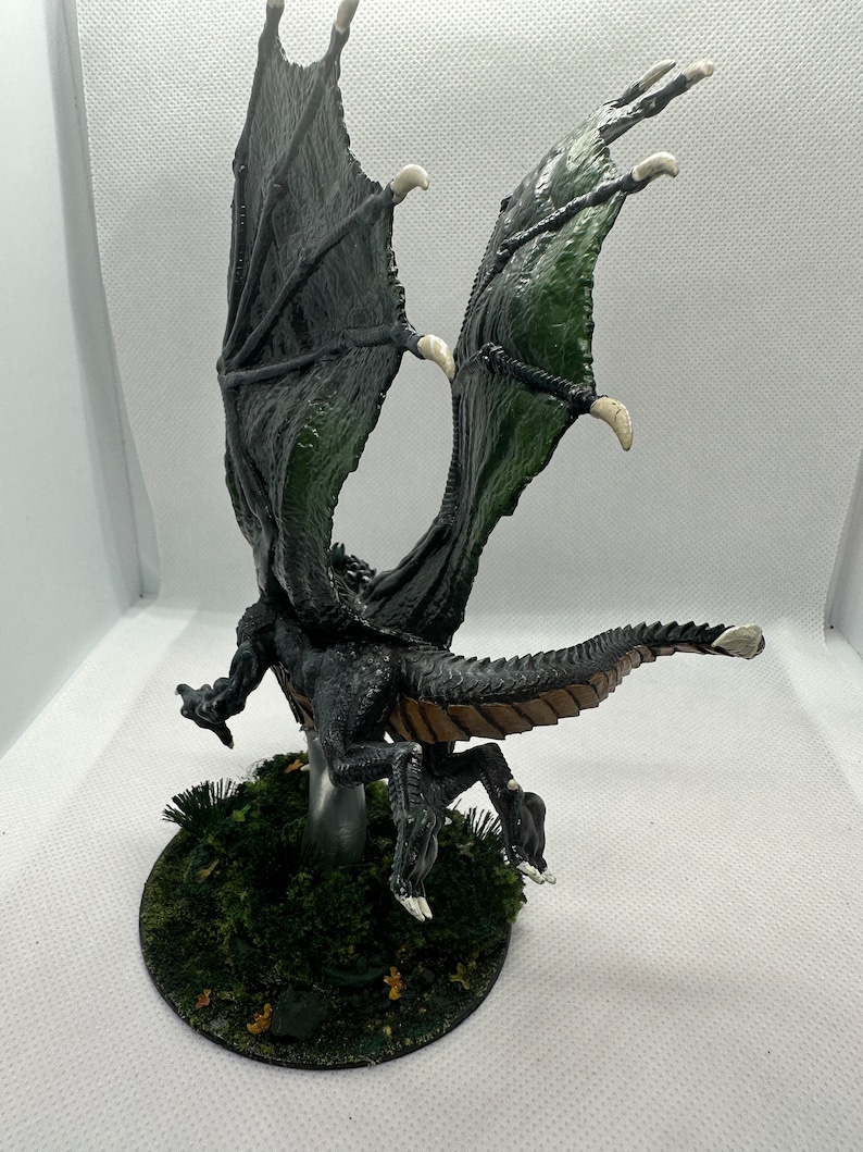 Young Black Dragon Miniature Hand Painted Etsy