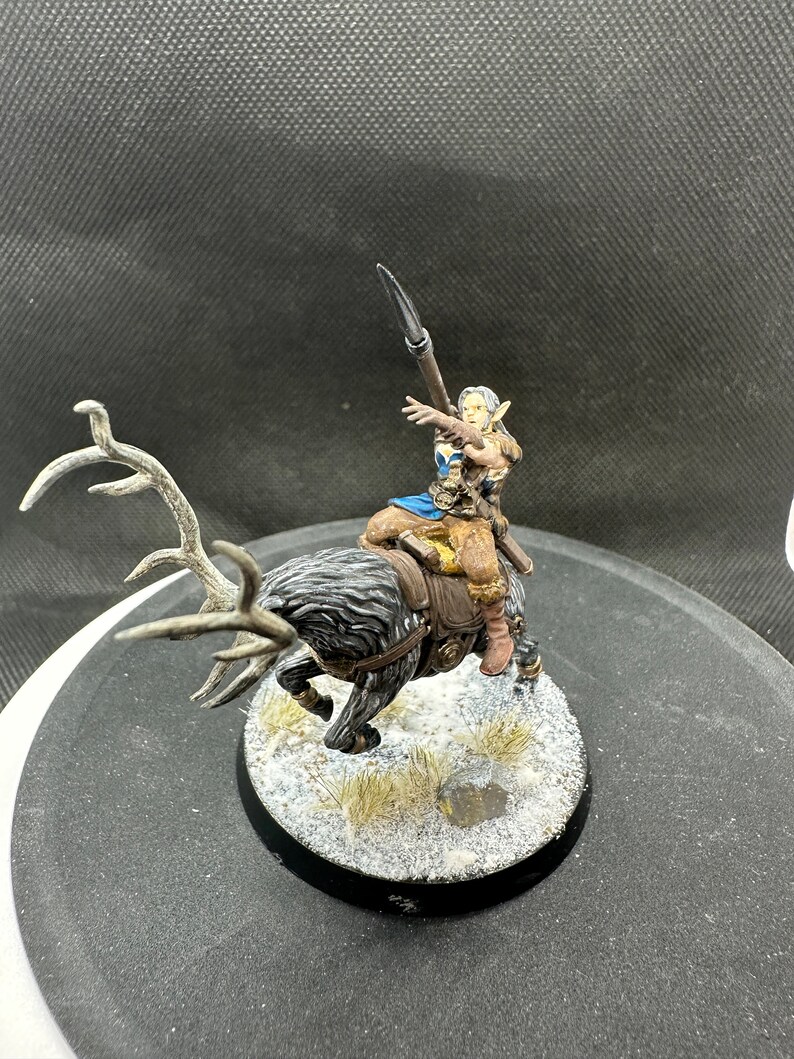 Female Elf Rider on Reindeer Hand Painted - Etsy
