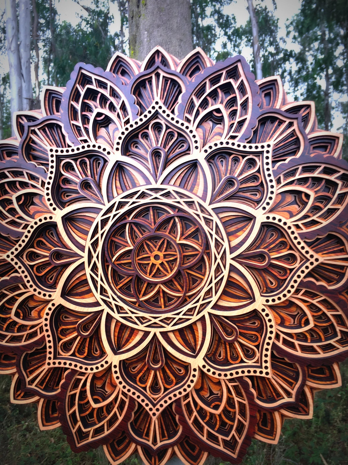 Beautiful Wood Multilayer decoration mandala wall art for Etsy