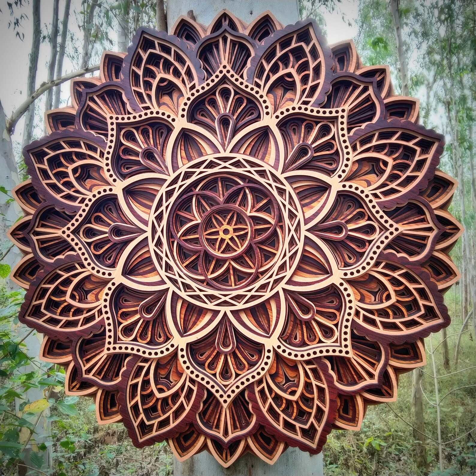 Beautiful Wood Multilayer decoration mandala wall art for Etsy