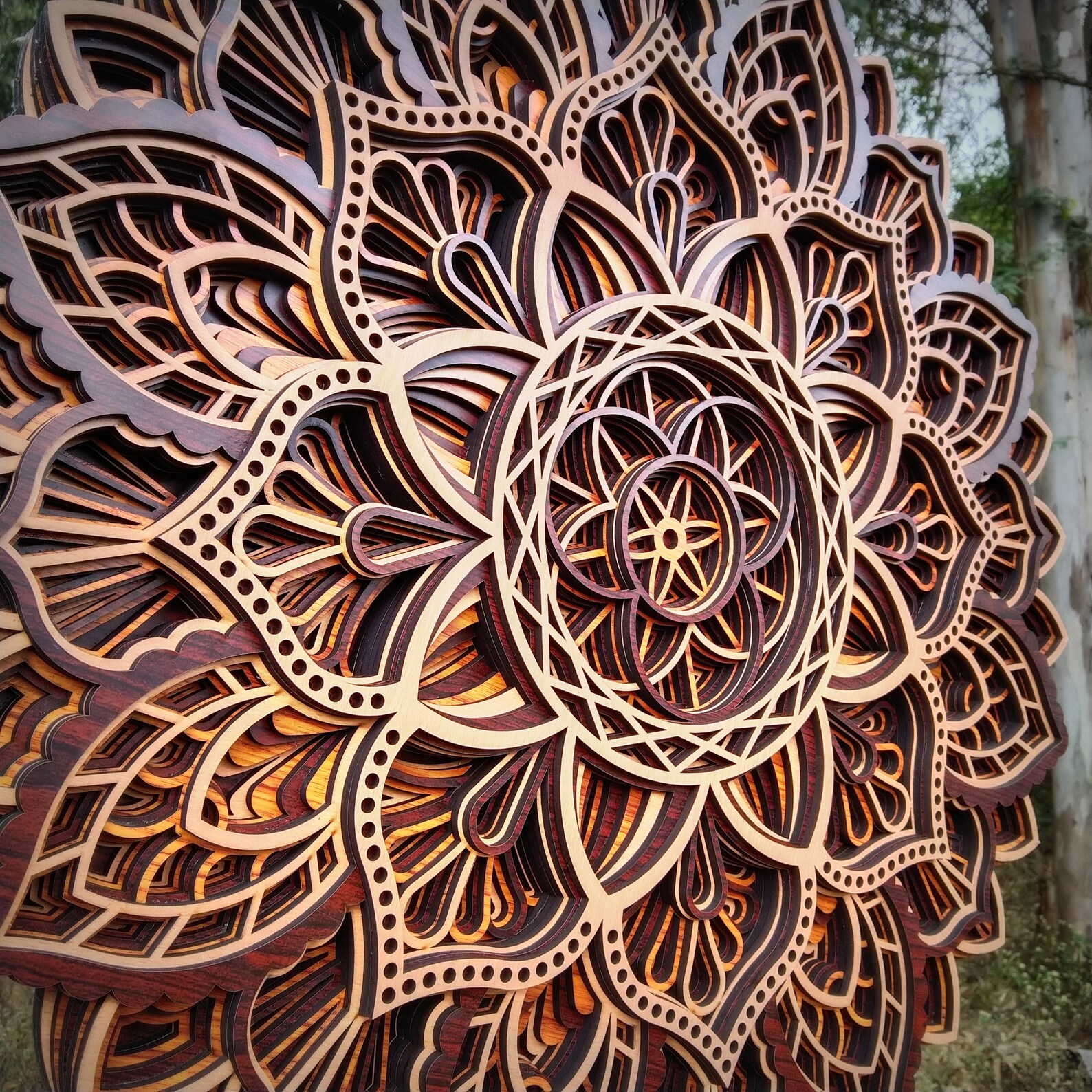 Beautiful Wood Multilayer decoration mandala wall art for Etsy