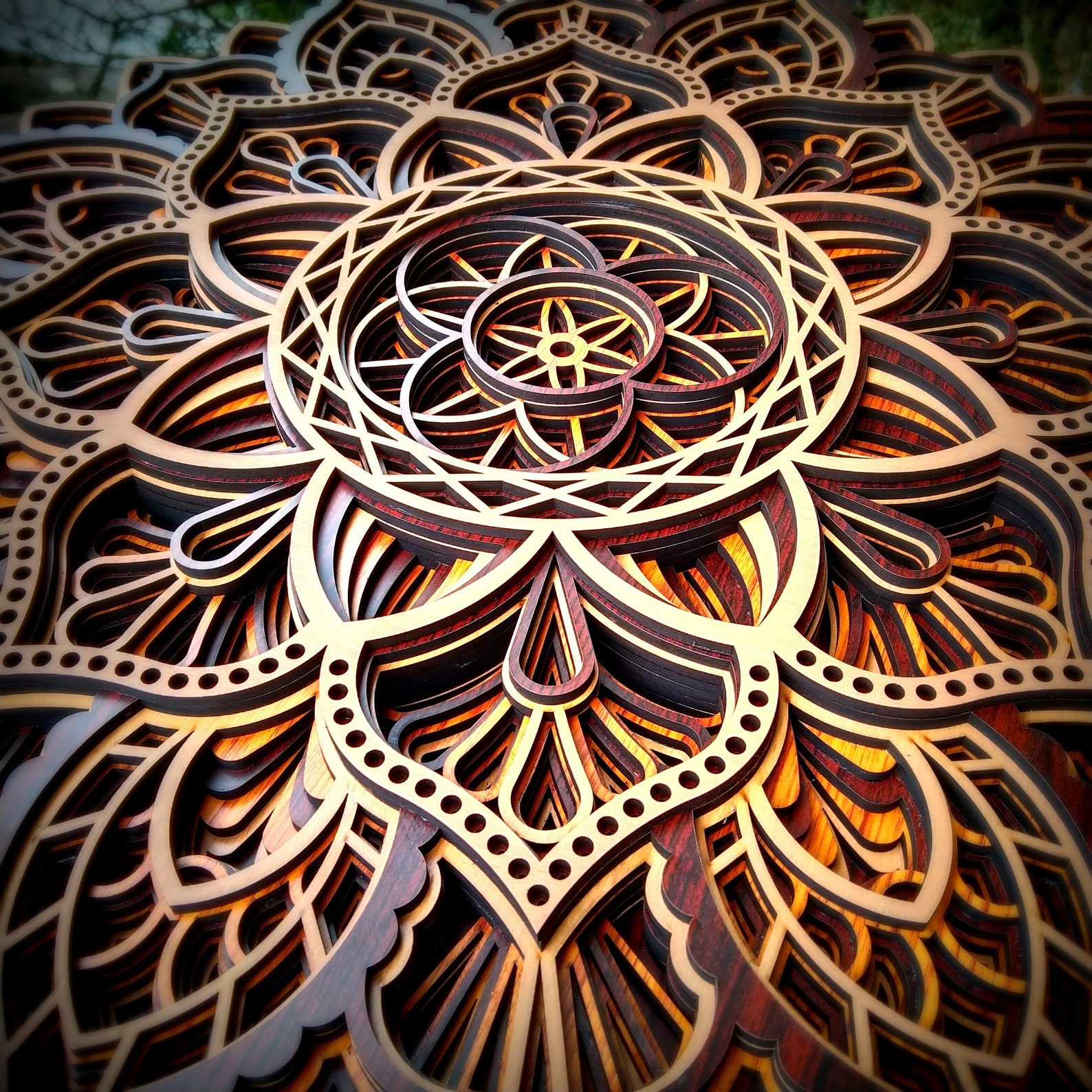 Beautiful Wood Multilayer decoration mandala wall art for Etsy