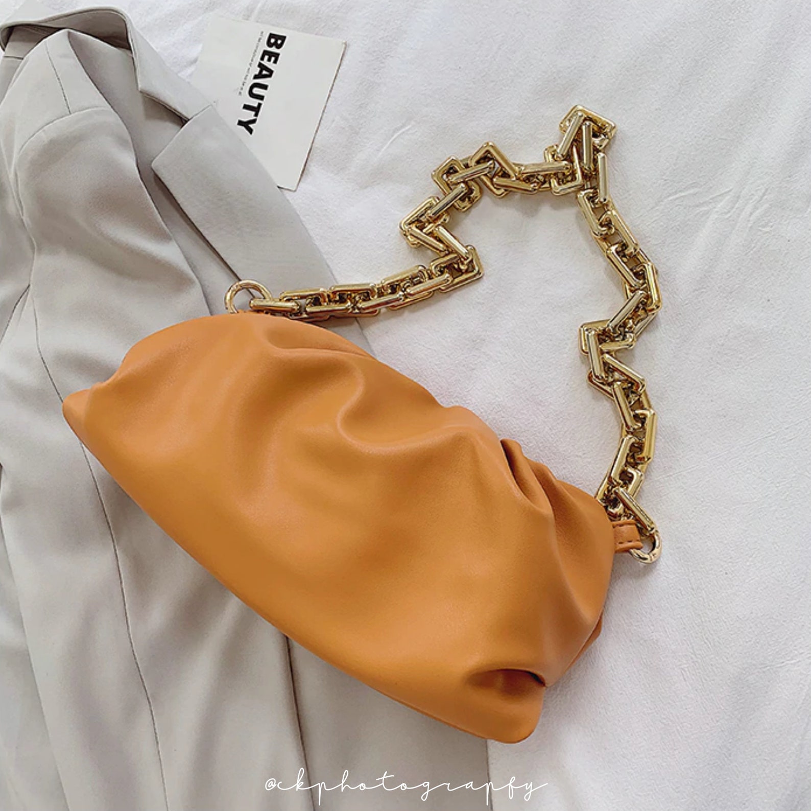 Handbag with gold chain for women Etsy