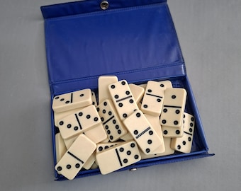 Vintage Faux Bone Double-Six Full Set of 28 in Case