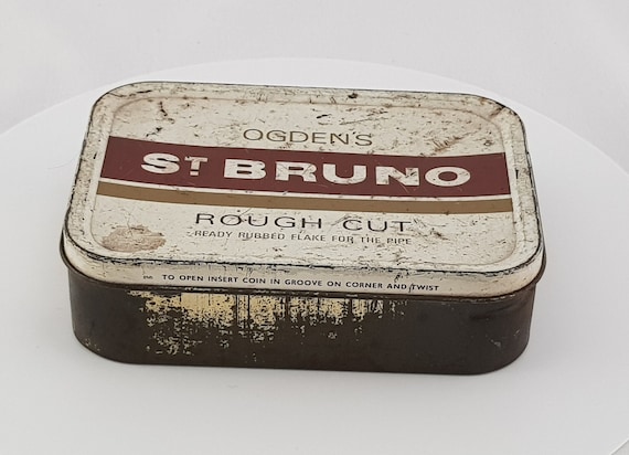 bruno tobacco Vintage Ogdens St Bruno Rough Cut for the Pipe Tobacco Tin
