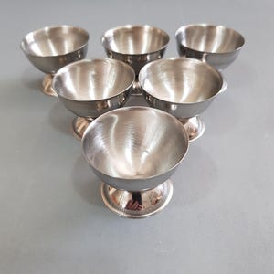 Boxed Set of 6 Stainless Steel Egg Cups  - unused