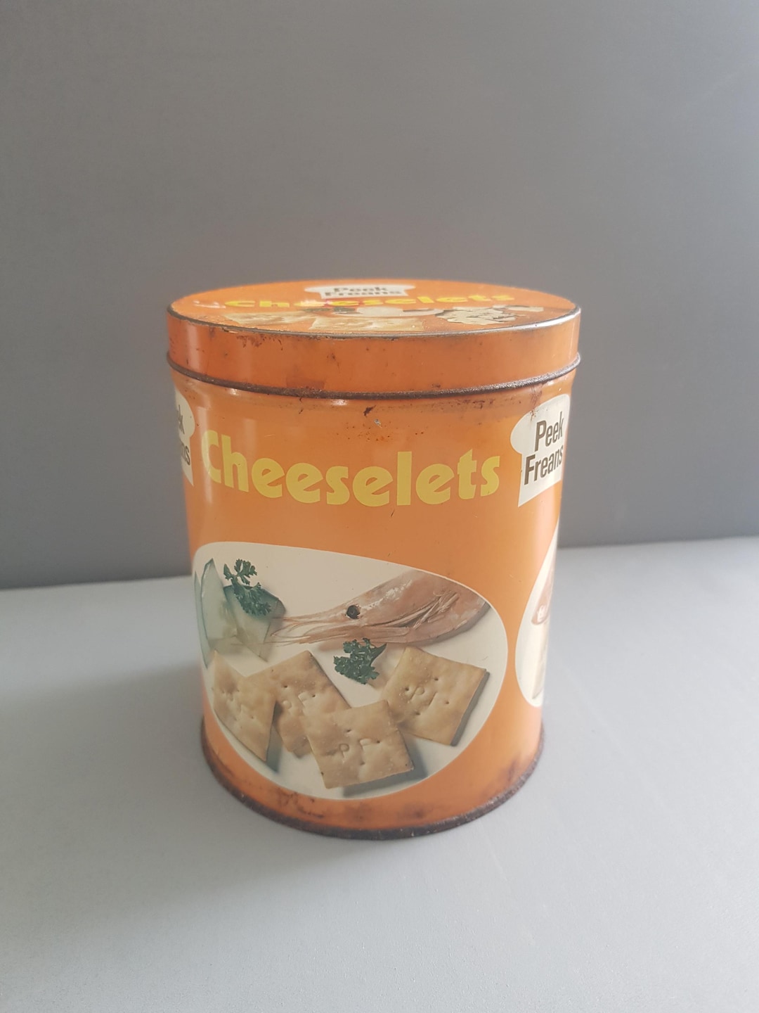 Vintage 1970s Peak Freans Cheeselets Biscuits Cylindrical Tin - Etsy