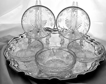 Stuart Crystal Cascade Fuchsia Cut Glass Rose Bowl - Etsy