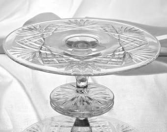 Kristall Tortenplatte ,Juno Kristall Schnittmuster von Royal Doulton 1988 / 1990