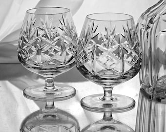 Pair Large brandy balloon glasses Guildford Clear by Denby , Vintage collection