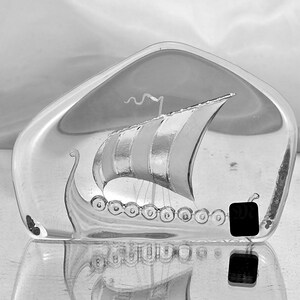 Mats Jonasson Glass Viking Ship - Etsy Australia