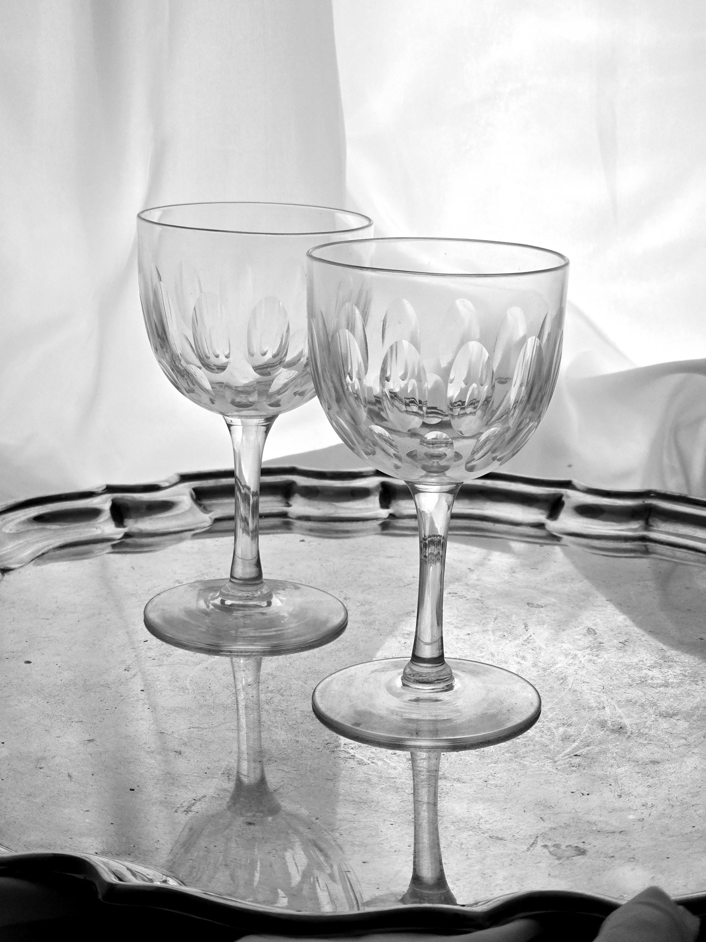 Antique Victorian Pair Wine Glasses Collectable (GC1602 ) - Etsy