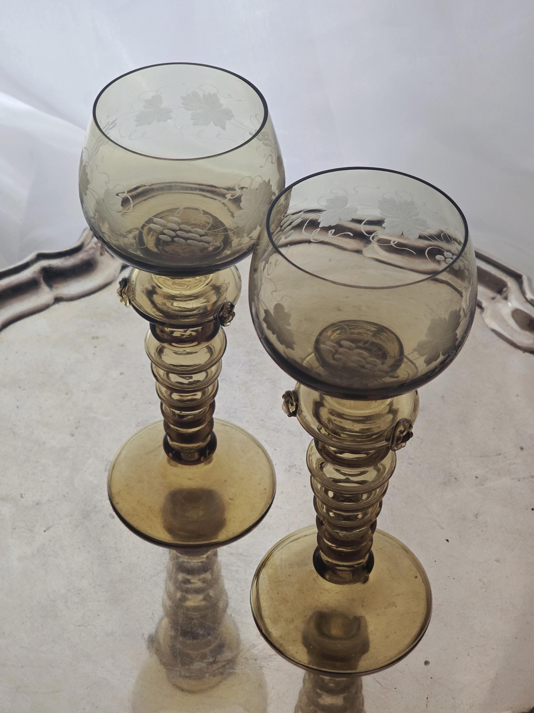 Fritz Heckert , Pair of Hock Roemers 1890/1910 ( GC1544 ) - Etsy