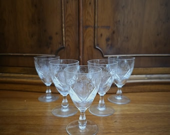 ヴィンテージ エディンバラ クリスタル シスル シェリーグラス、サイン