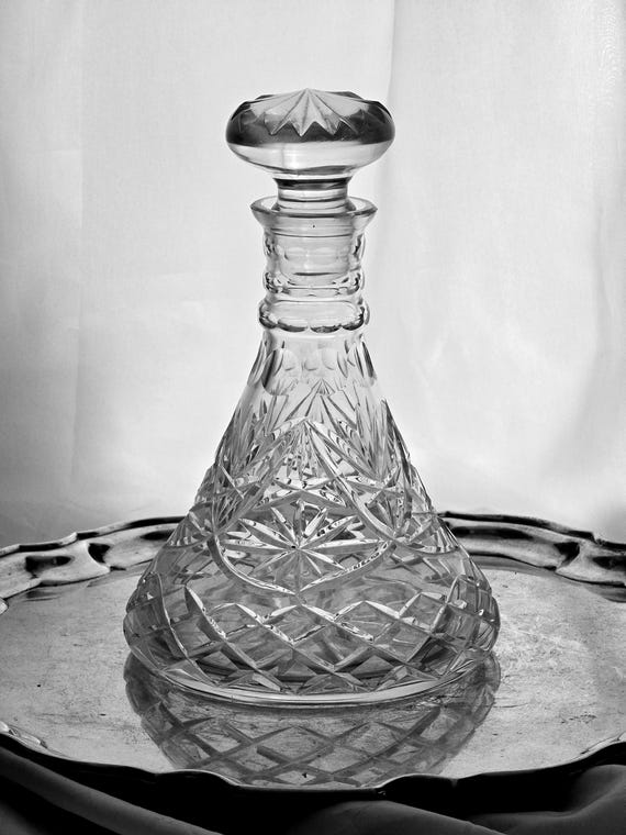 Ship's Claret/port Decanter | Cut Crystal | Edwardian/art Deco Era