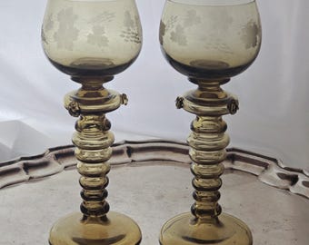 Fritz Heckert , Pair of Hock Roemers 1890/1910 ( GC1544 ) - Etsy