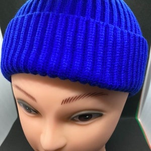 Blue Beanie Hat ,Docker Hat, Fisherman Beanie, Cap, Toque, Trawler, Skull Cap,Beanie Men,Knit Hat,Winter Hat, Unisex Beanies