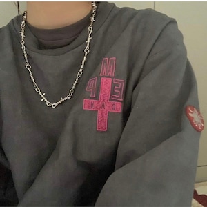 Chaîne à pointes Emo, collier de fil de fer barbelé punk, collier tour de cou en fil de fer barbelé, collier de fil de fer barbelé argenté, collier de fil de fer barbelé en acier inoxydable