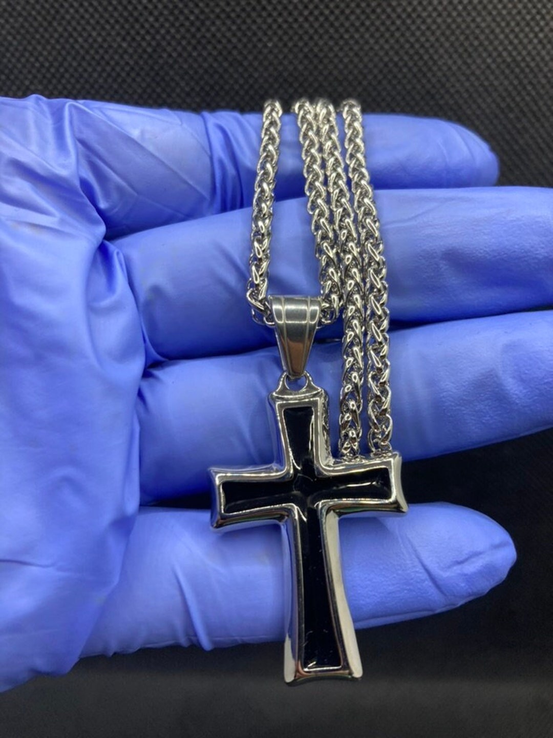 Men's Cross Pendant Necklace,stainless Steel Cross Necklace,waterproof