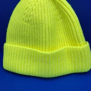 Neon Green Wool Hat,Lime Green Beanie,Wool Fisherman Beanie,Men&#39;s Watch Cap,Skullcap Beanie Hat,Women Winter Hat
