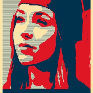 Retrato digital personalizado estilo "Hope" de Obama - Arquivo de Pop Art personalizado