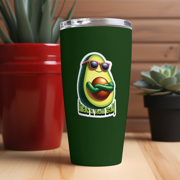 Guac n Roll Baby Avocado Sticker - Cool Avocado with Sunglasses