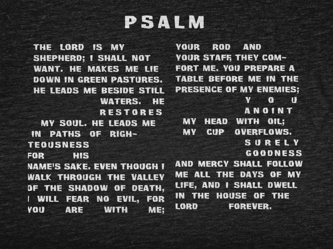Psalm 23 T-shirt Bible Verse Tee Inspirational Apparel - Etsy