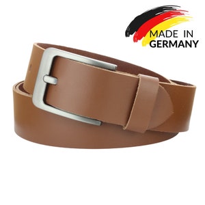 Belt leather belt 4 cm wide men women 100% genuine jeans leather cowhide can be shortened new Hellbraun