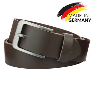 Belt leather belt 4 cm wide men women 100% genuine jeans leather cowhide can be shortened new Dunkelbraun