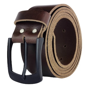 Leather belt brown 4 cm wide men's women's full leather 100% genuine leather suspenders belt leather can be shortened NEW