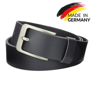 Belt leather belt 4 cm wide men women 100% genuine jeans leather cowhide can be shortened new Schwarz