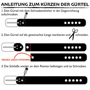 Gürtel Ledergürtel 100% echt Leder 2cm breit Rindsleder Herren Damen Kürzbar Unikat Neu Bild 4