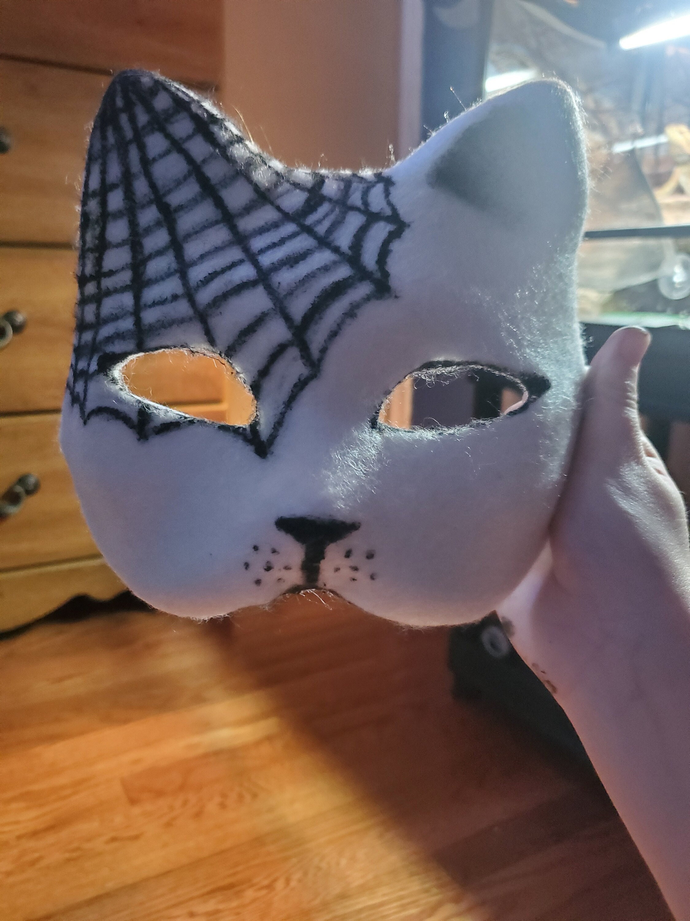 Two Blank/plain Paper Mache Cat/fox Masks With Mesh. Now Includes Mesh for  Eyes Works Well for Making Your Own Therian Masks 