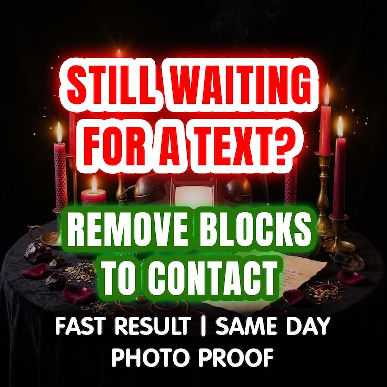 Text me fast spell listing image for a same day contact me spell, communication ritual, and reconciliation spiritual service
